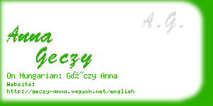 anna geczy business card